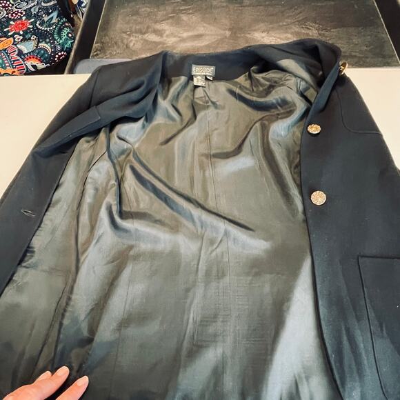 Episode Carolyn Wight Freeman Vintage Black Wool Classic Long Jacket Blazer 4 - Picture 13 of 16